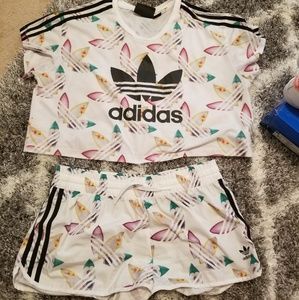 Adidas Crop Top and Short Set